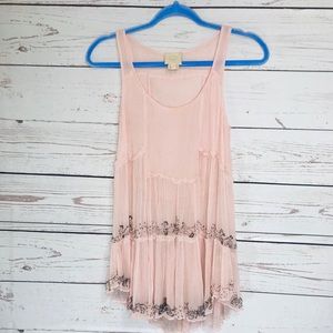 Anthropologie Vanessa Virginia blush pink tunic
